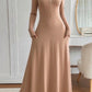 Ladies Long Sleeve A-Line Maxi Dress-Various Colours