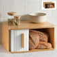 MHome Wooden Bread Box for Kitchen – Keeps Bread Fresh for Longer – Space Saving Design – Black or White Options