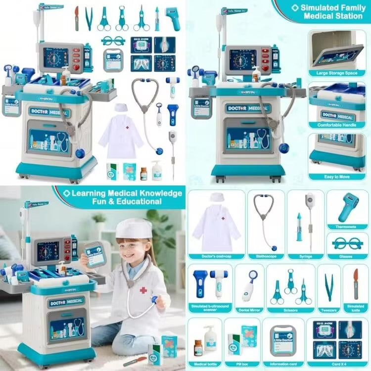 Doctor Play Set Role Play Toy Medical Cart