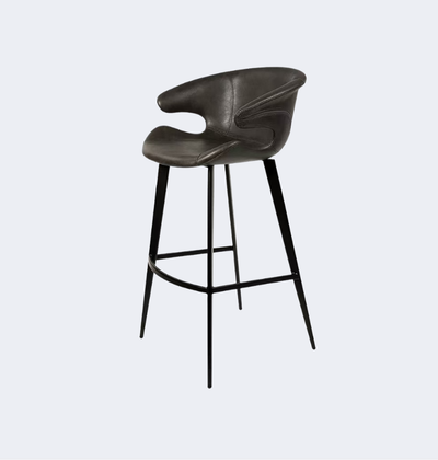 MFurn Italian Minimalist Leather  Bar Stools- Various Colours 2pc Set
