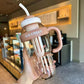 Portable Plastic Water& Icecream Bottle 1200ml With Tea Infuser Straw