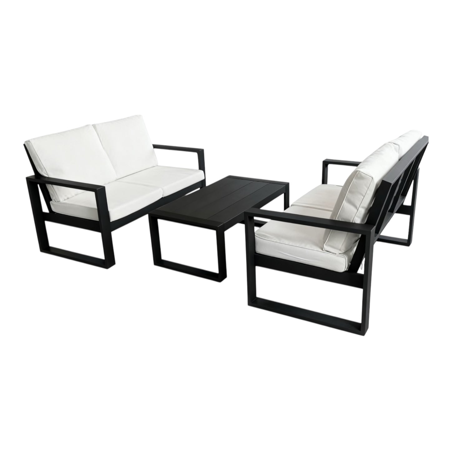 MFurn Ashton Aluminum 3-Piece Patio Furniture Set – Grey