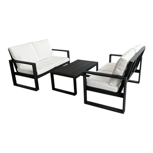 MFurn Ashton Aluminum 3-Piece Patio Furniture Set – Grey