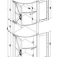 MFurn Farmhouse Storage Corner Cabinet with 4 Barn Style Doors and 5 Storage Shelves, Corner Storage Cabinet for Kitchen, Living Room-Various Colours-Pre-Order Now Available