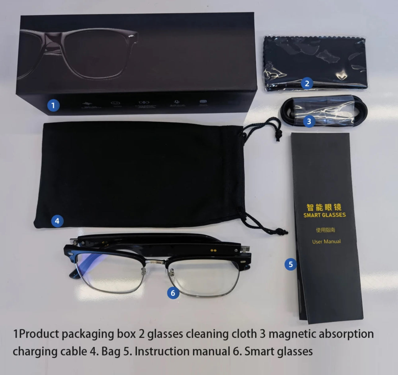 SENBONO E13 Waterproof Smart Glasses Wireless bluetooth Bone Conduction Glass Camera HD Music Audio Headset Eyewear