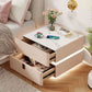 Nordic style smart bedside cabinets with wireless charging, Bluetooth speaker, LED strip, and secure password lock drawer-Available In Various Colours PreOrder Sales Now Available!