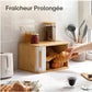 MHome Wooden Bread Box for Kitchen – Keeps Bread Fresh for Longer – Space Saving Design – Black or White Options