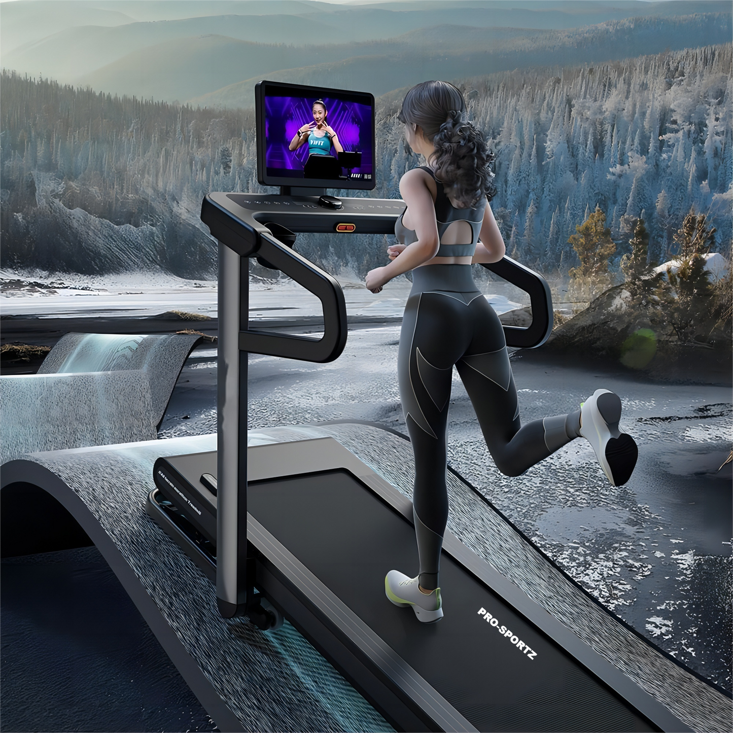 Pro-Sportz M5 Semi-Commercial Treadmill with -6% to +15% Incline & AI Suspension Shock Absorption