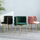 MFurn Braided Velvet Dining Chair with Gold Metal Frame