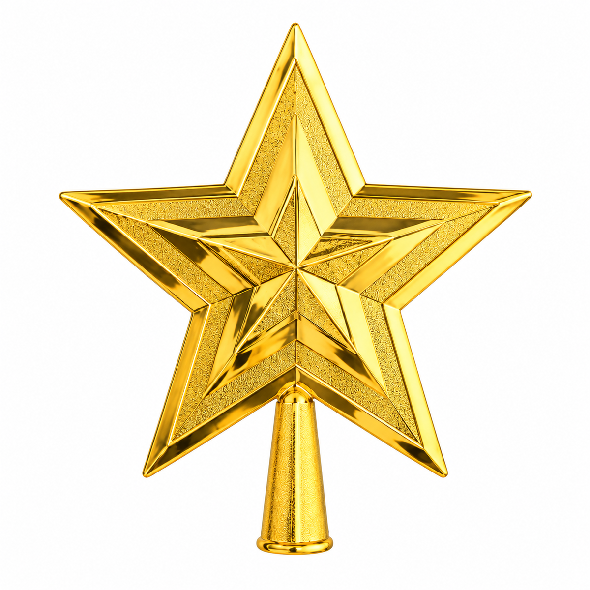 Gold 3D Star Christmas Tree Topper, 20cm