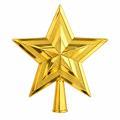 Gold 3D Star Christmas Tree Topper, 20cm