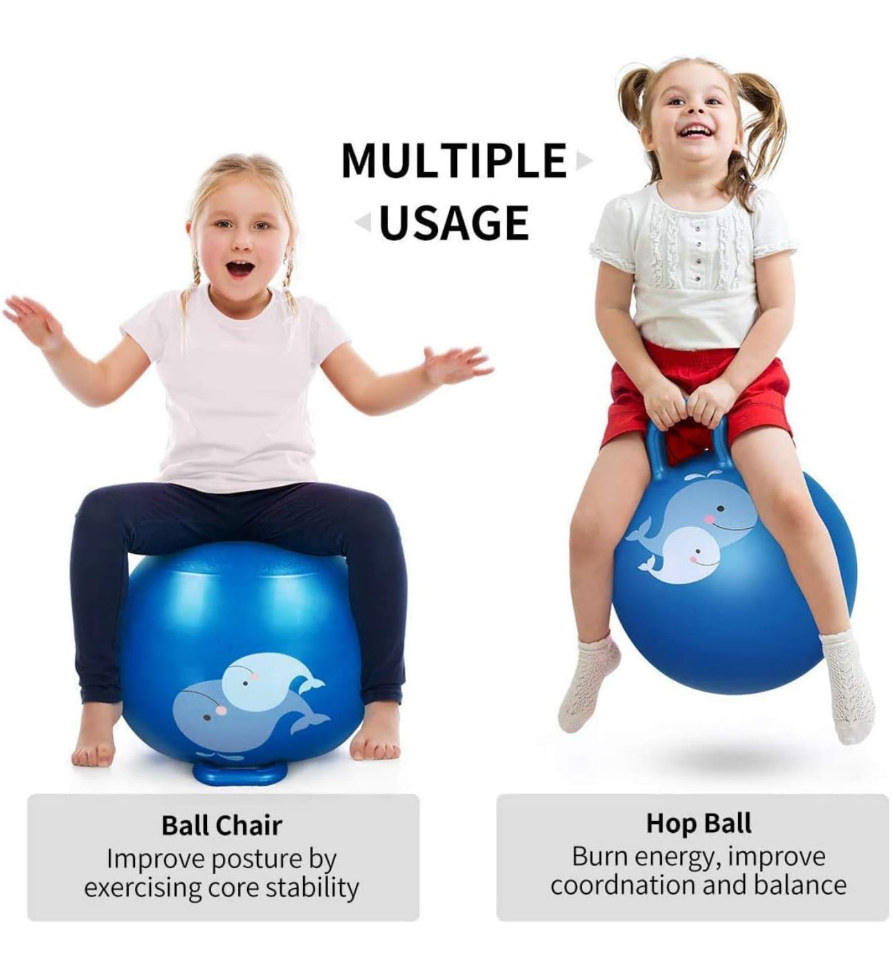 Mkids Sit & Bounce Rubber Hop Ball – Various Colours