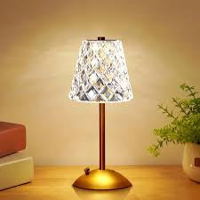 MTech Nordic Crystal Rechargeable Table Lamp LED Bar Lamp Touch Dimmable Golden Desk Lamp Living Room Bedroom-Various Options