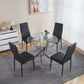 MFURN 130cm Round Glass Dining Table with Chrome Cross Metal Legs