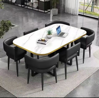 Dining Table Set Trendy Scandinavian Styled 7pc -  Now Available-Various Colours