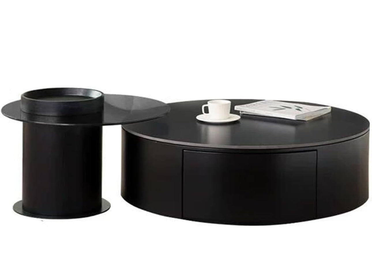 MFurn Round Mosiac Coffee Table With Glass 2pc