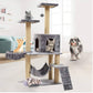 140cm Cat Tree Tower – Climbing Frame, Hammock, Condo & Scratch Toy
