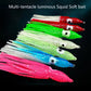 Luminous Squid Skirts Soft Lure Fish 9cm Night Fishing Lure Octopus Glow Rubber Artificial Bait for Tuna Sailfish 10pc