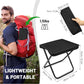 Portable Folding Camping Stool, Lightweight Zipper Packed Folding Chair, Lightweight Camp Stool for Outdoor, Backpacking, Travel, Hiking, Fishing (Black
