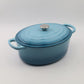 MHome 34CM Oval Cast Iron Enamel Casserole Pot with Lid – 4.3L Capacity