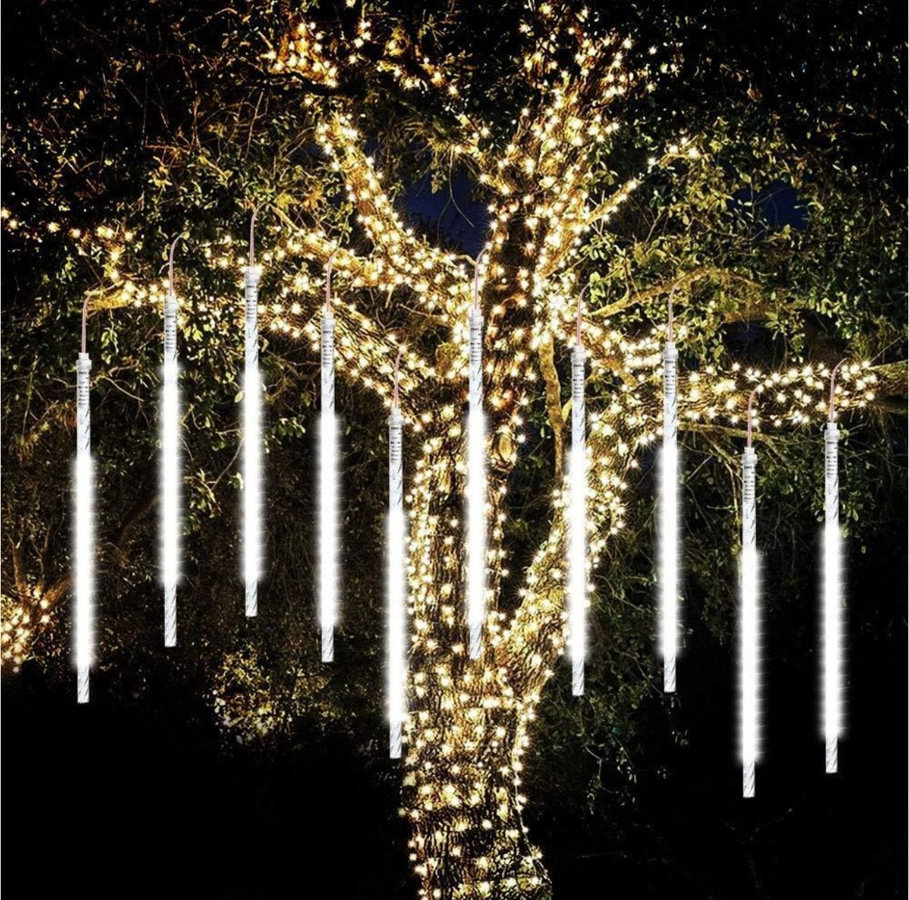 Christmas 8 x 36 LED Tube Meteor Shower Solar Lights - Various Options