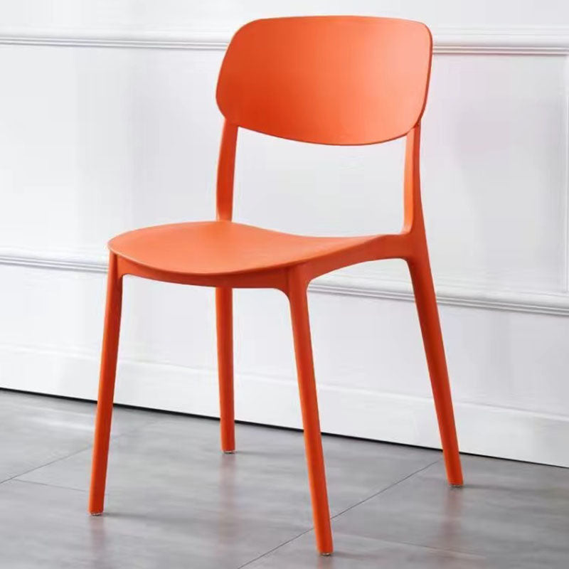 MFurn Contemporary Scandinavian Macaron Square Plastic Stackable Dining Chair Backrest For Dining Room-Various Colours