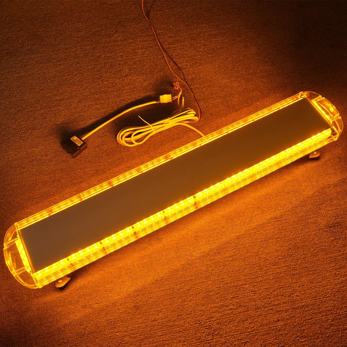 1.2-Meter Police Light Bar – White & Amber LED Strobe 47" (1200mm)