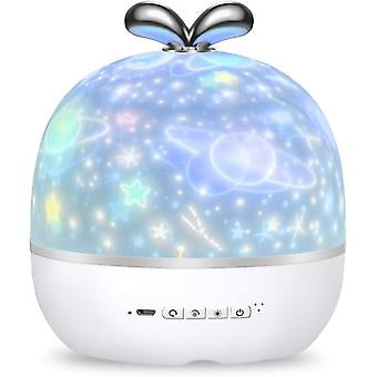 Night Light Projector,Howap Kids Star Night Light,360-Degree Rotating Colors Changing Desk Lamp with Built-in Song,Carousel,Space,Star,Sea,Birthday,Rose,6 Themes Projector lamp for Kids,Bedroom,Party