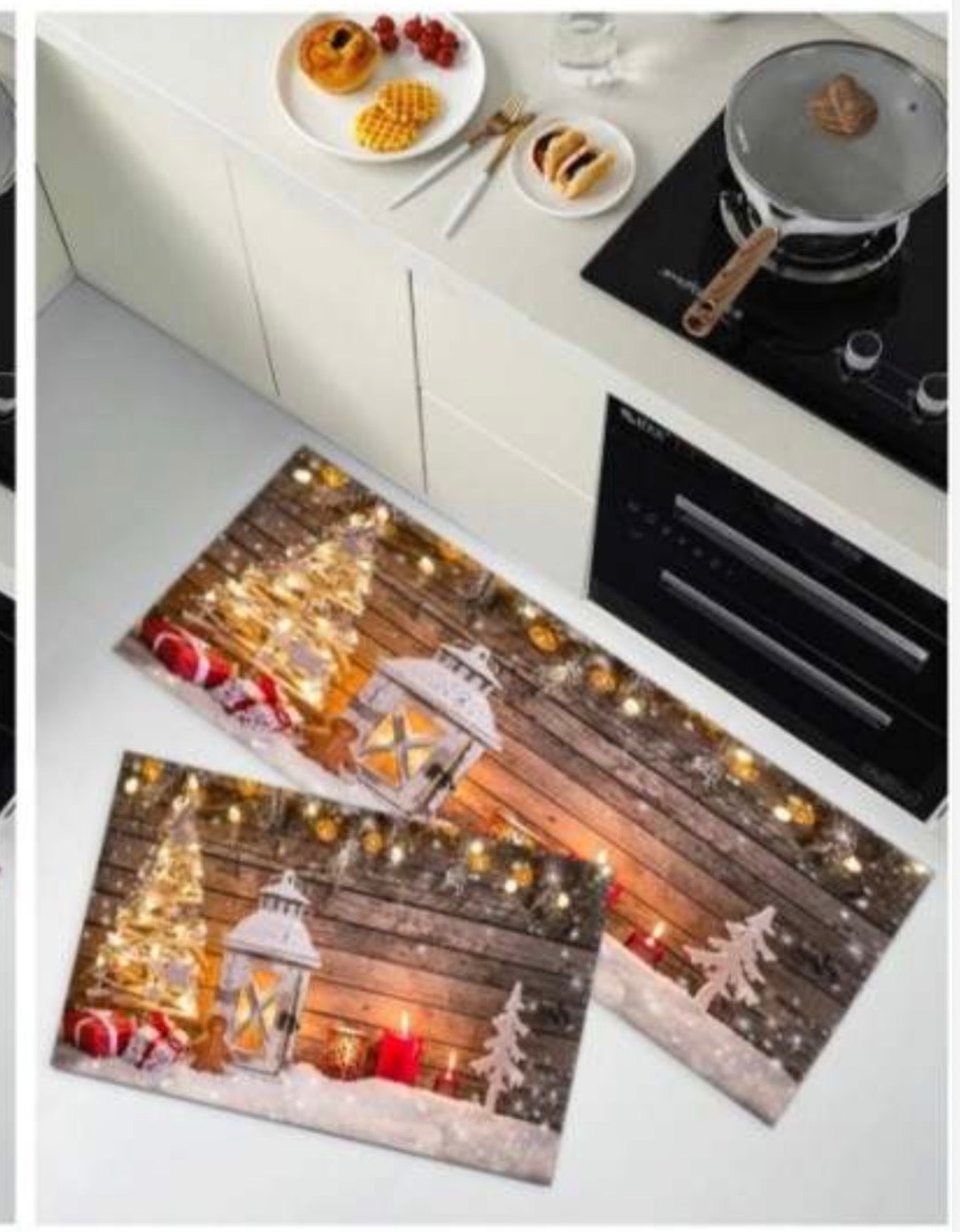 MHome Christmas Themed Floor Mat Set 2pc Various Colours