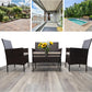 MFurn Tiny Inspired 4 Piece Rattan Garden Furniture Set With Cushions And Glass Table