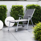 MFurn Comfort Wheeled Adjustable Garden Chaise Lounger With Aluminium Frame