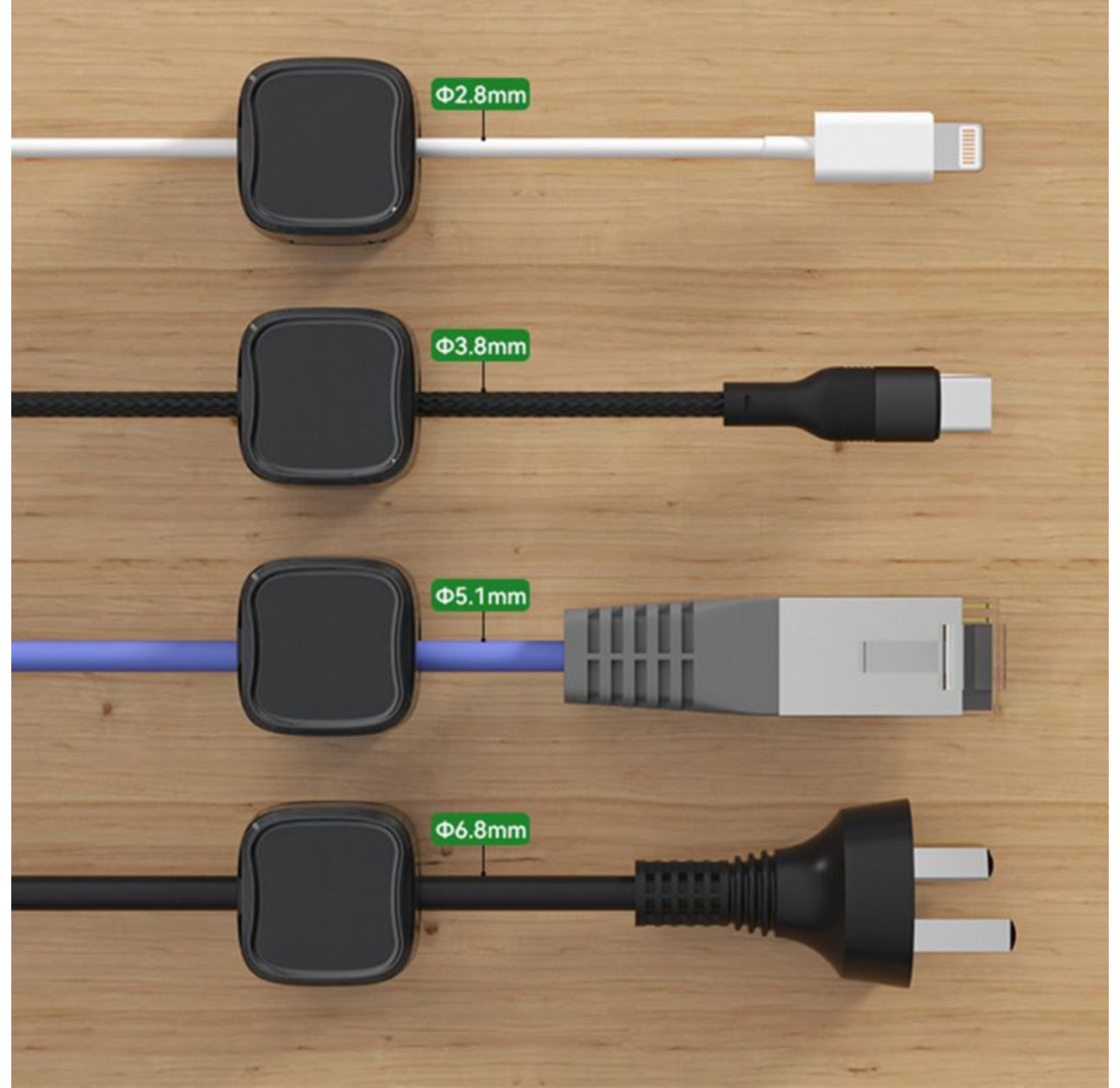 MTech Magnetic Cable Organiser 6pc