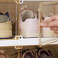 MHome 12-Compartment Folding Shoe Storage Cabinet – Transparent Plastic Organizer with Wheels