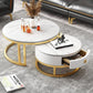 MFURN 2pc Nesting Modern Table Set – Marble Look with Storage Drawer