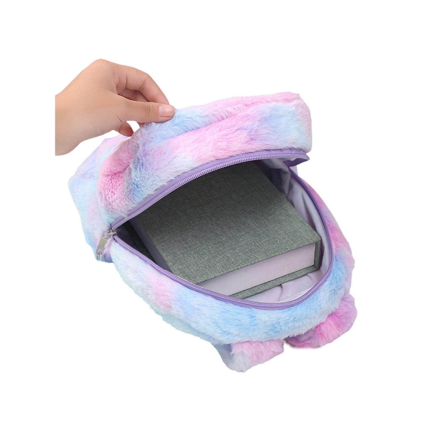 Toddler Girls Plush Backpack Kids Cartoon Unicorn Pattern School Bag Shoulder Bag