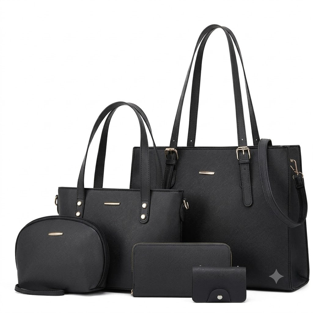 Women’s 4-Piece Business Handbag Set – Stylish Tote & Accessories