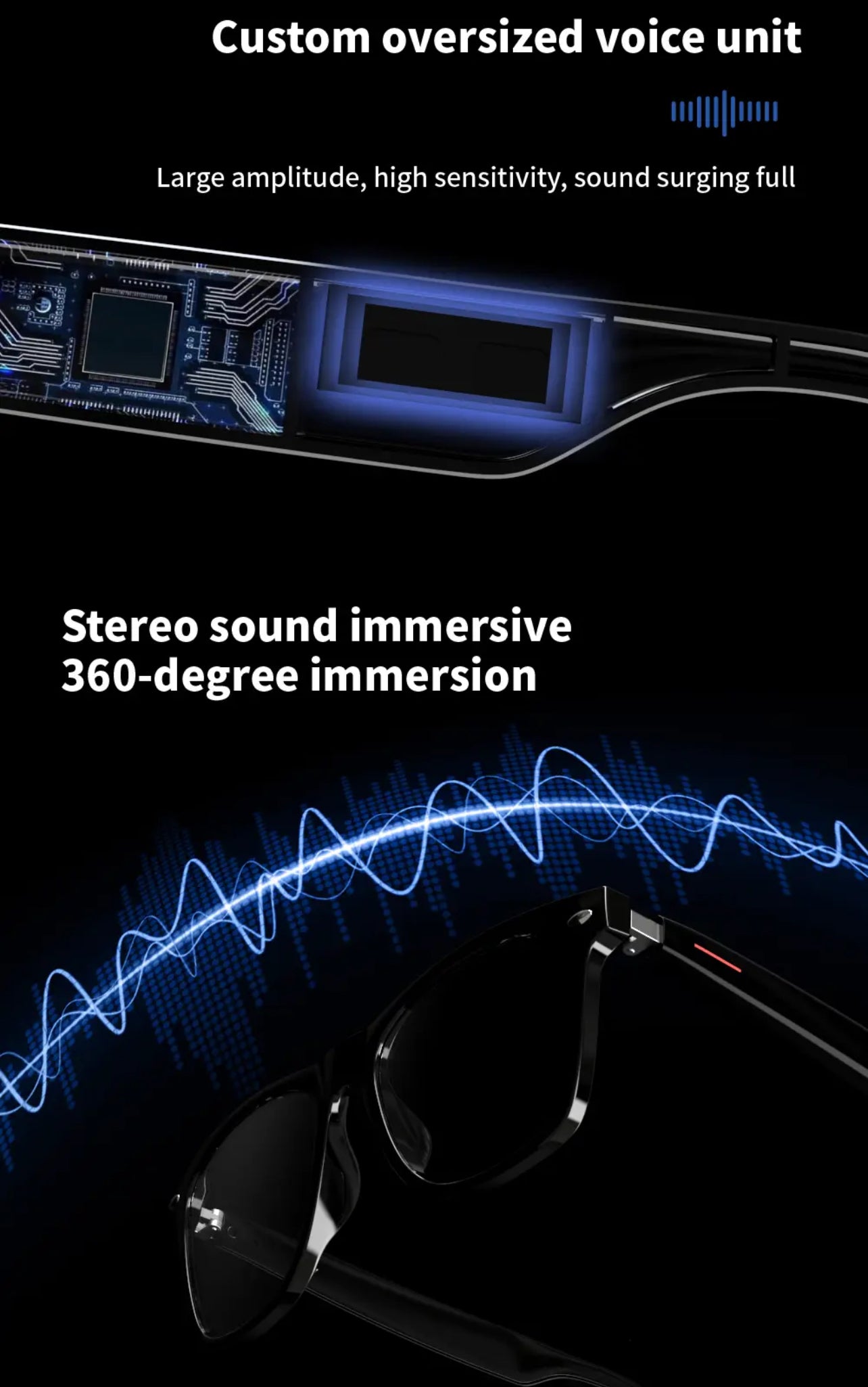 SENBONO E13 Waterproof Smart Glasses Wireless bluetooth Bone Conduction Glass Camera HD Music Audio Headset Eyewear