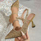 Ladies Glamorous Pointed-Toe Slingback Pumps-Various Colours
