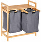 MHome 2:1 Bamboo Laundry Basket