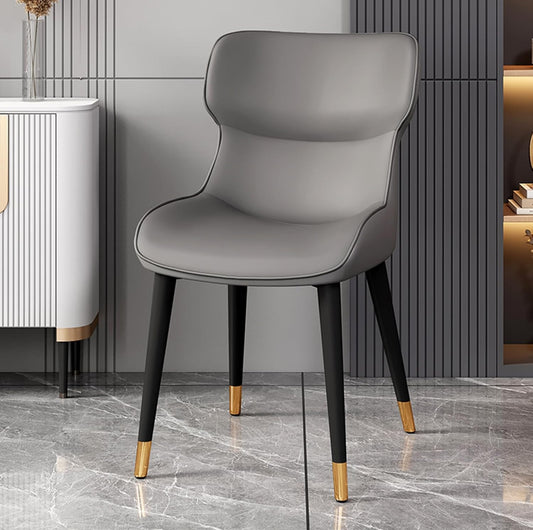 Modern Leather Mid Century Dining Chairs, Upholstered Kitchen Dining Room Chairs, High Backrest Dinner Chair for Living Room Bedrooms