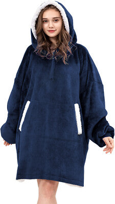 Oversized Hoodie Blanket, Sherpa & Fleece Wearable Blanket Hoodies for Women Men-Various Colours
