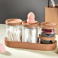 MHome 4-Pack Glass Jars with Cork Lids & Base – Multipurpose Organizer & Storage Canister Set