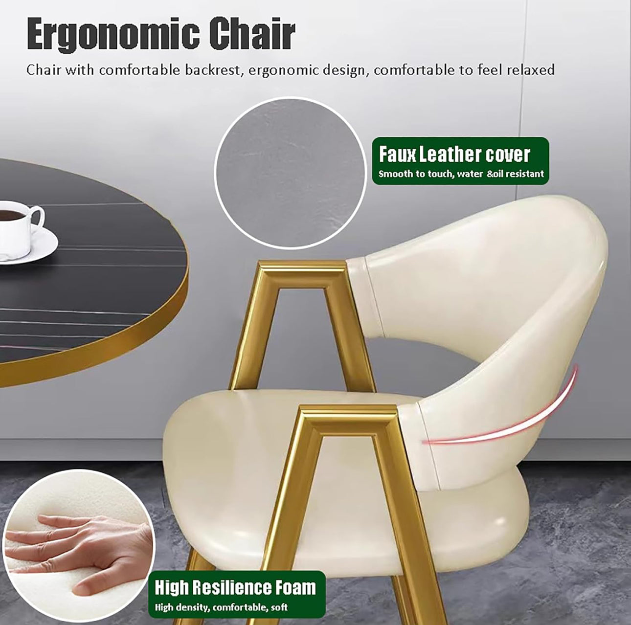 MFurn Modern Round Dining Table & Chair Set 3pc