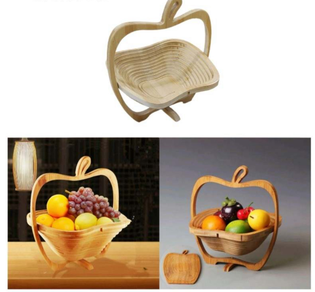 Creative Collapsible Bamboo Fruit Basket