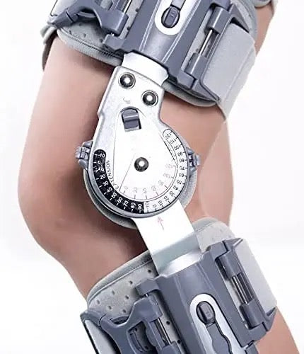 Hinged Knee Support Brace Hinged ROM Knee Brace,Post Op Knee Brace for Recovery Stabilization,ACL,MCL and PCL Injury,Adjustable Orthopedic Support Stabilizer After Surgery,Women and Men- Available Now For PreOrder Sales!