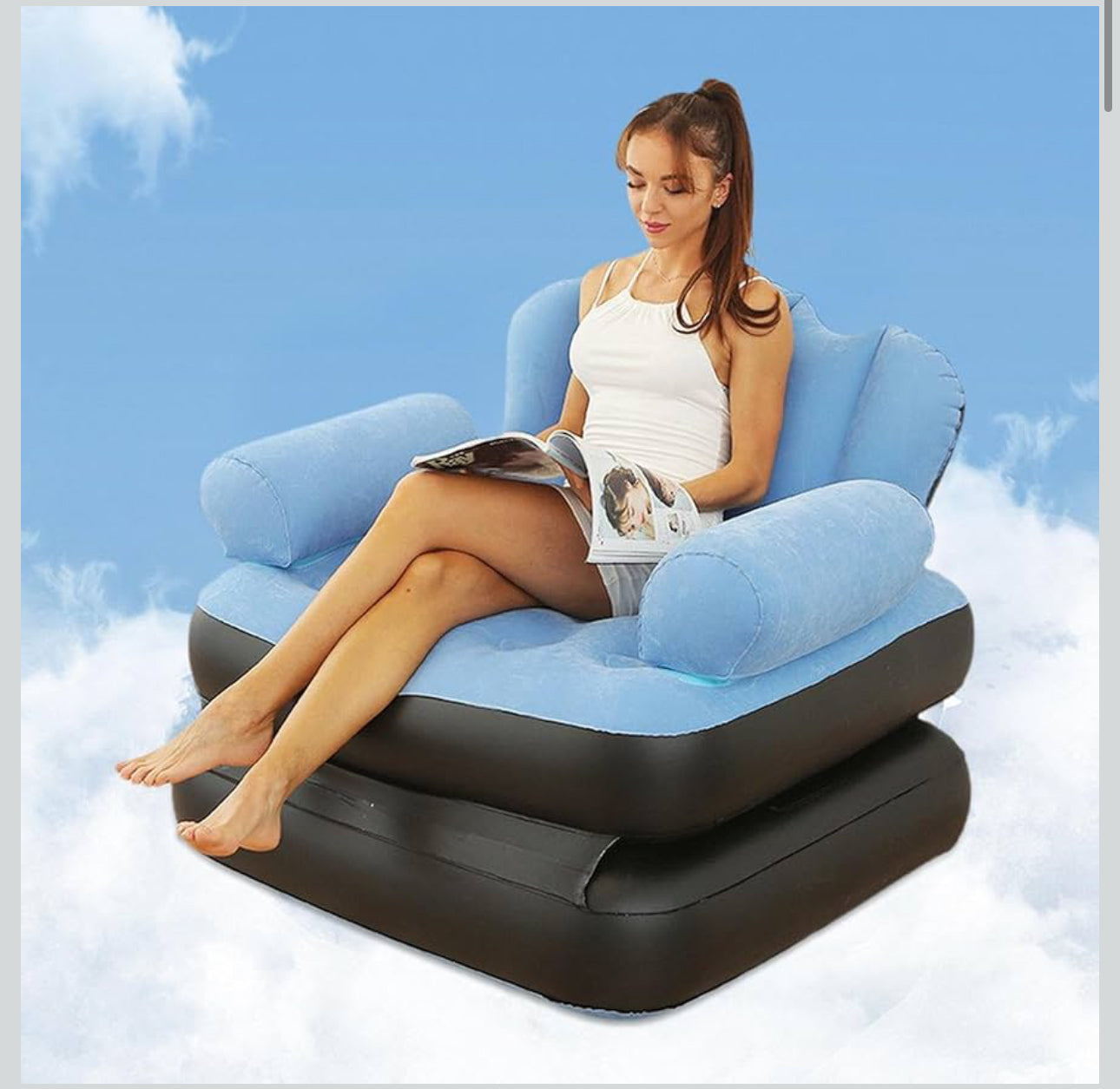 MHome Inflatable Sofa - Inflatable Sofa - Multifunctional 5-in-1 Inflatable Sofa with L-shaped-Various Colours