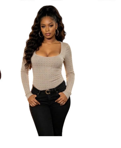 Ladies High-Cut Long Sleeve Bodysuit-Various Colours