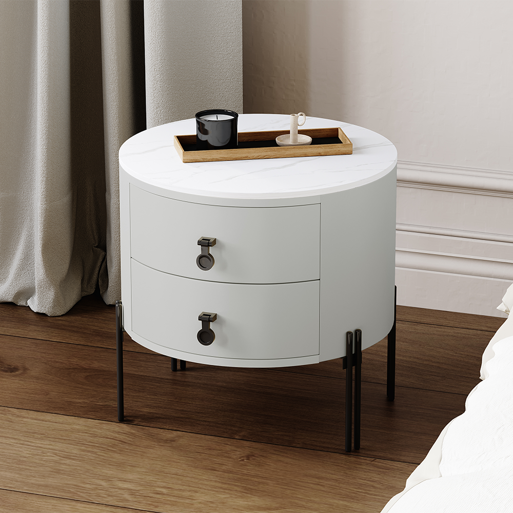 MFurn Modern 2-Drawer Nightstand, Storage Bedside Table for Bedroom, Living Room-Various Colours