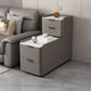 MFURN Modern Simple Style Rectangular White Sintered Stone Side Table with Block Base and 4 Drawers