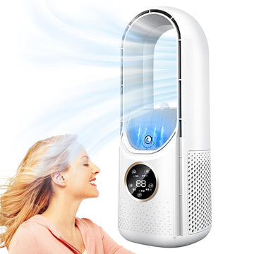 MHome Bladeless Fan - with 6-Speeds Settings, Low Noise, Modern Style Standing, Tower Fan with Remote Control, e Saving, for Indoor, Bedroom and Home Office